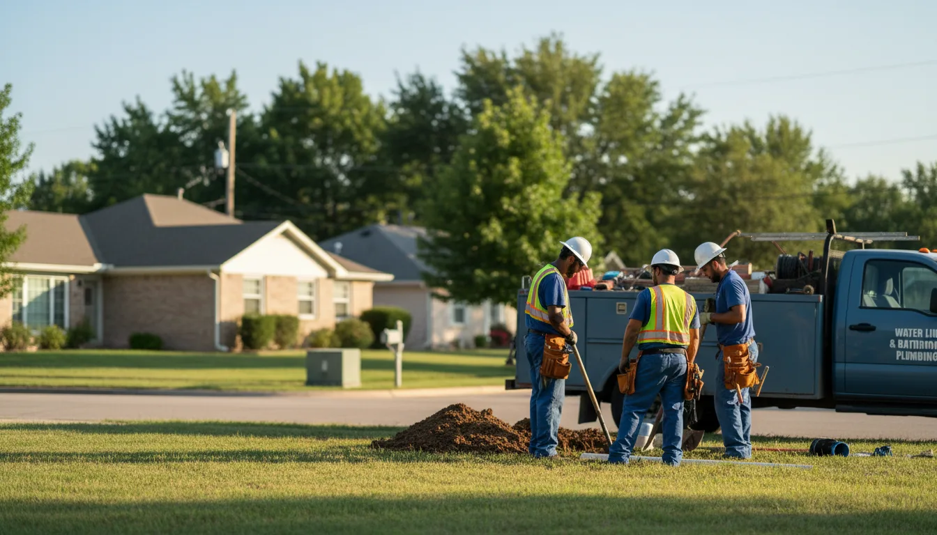 Residential water line and bathroom plumbing service in Milam, TX